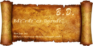 Böröcz Dezső névjegykártya