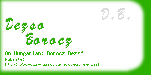 dezso borocz business card