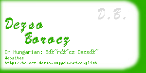 dezso borocz business card